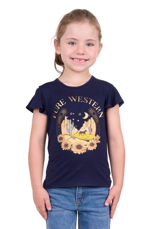 PURE WESTERN GIRLS ARIANA S/S TEE (NAVY)