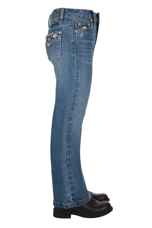 PURE WESTERN GIRLS GIA BOOT CUT JEAN (RETRO BLUE)