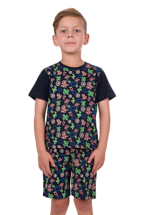 PURE WESTERN BOYS WILD WEST PJS (NAVY)