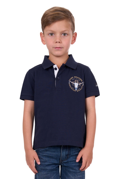 PURE WESTERN BOYS MACK POLO SHIRT (NAVY)