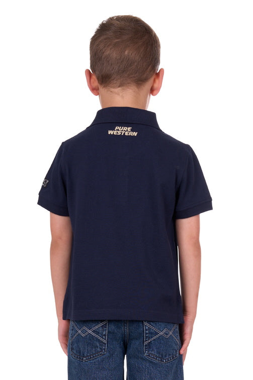 PURE WESTERN BOYS MACK POLO SHIRT (NAVY)