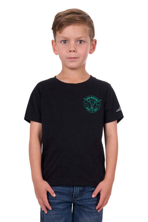 PURE WESTERN BOYS WALKER S/S TEE (BLACK)