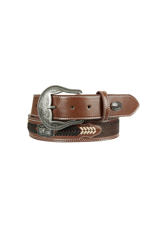 PURE WESTERN MENS ZACHARY BELT (DARK TAN)