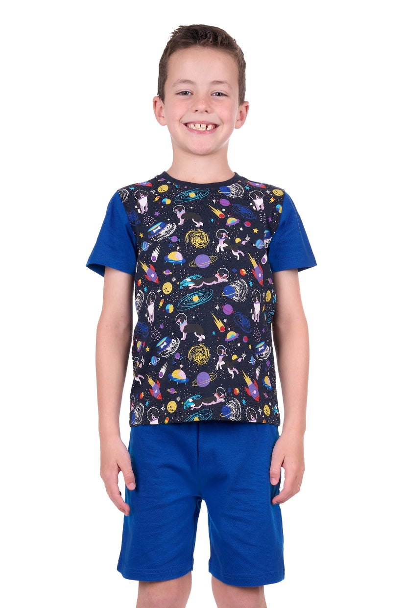 THOMAS COOK BOYS DOGS IN SPACE PJS (NAVY/ROYAL)