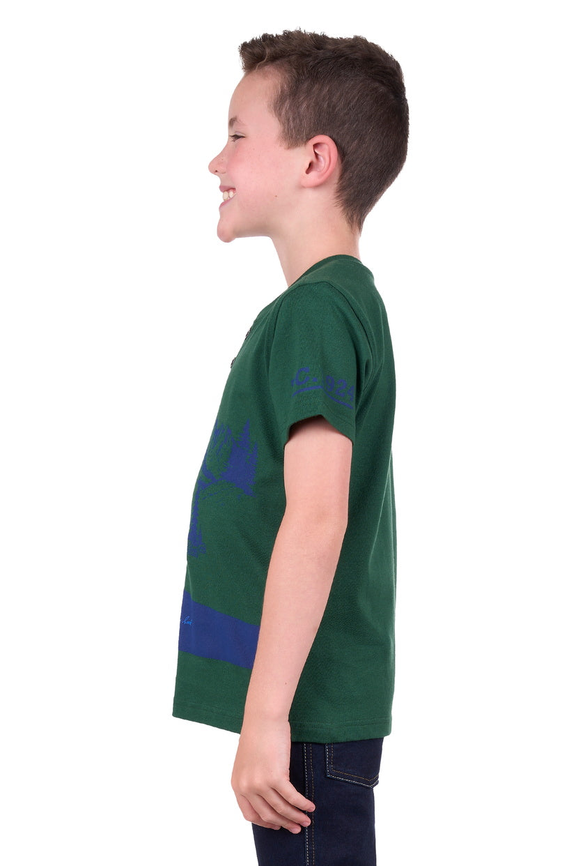 THOMAS COOK BOYS DEVON HENLEY S/S TEE (GREEN)