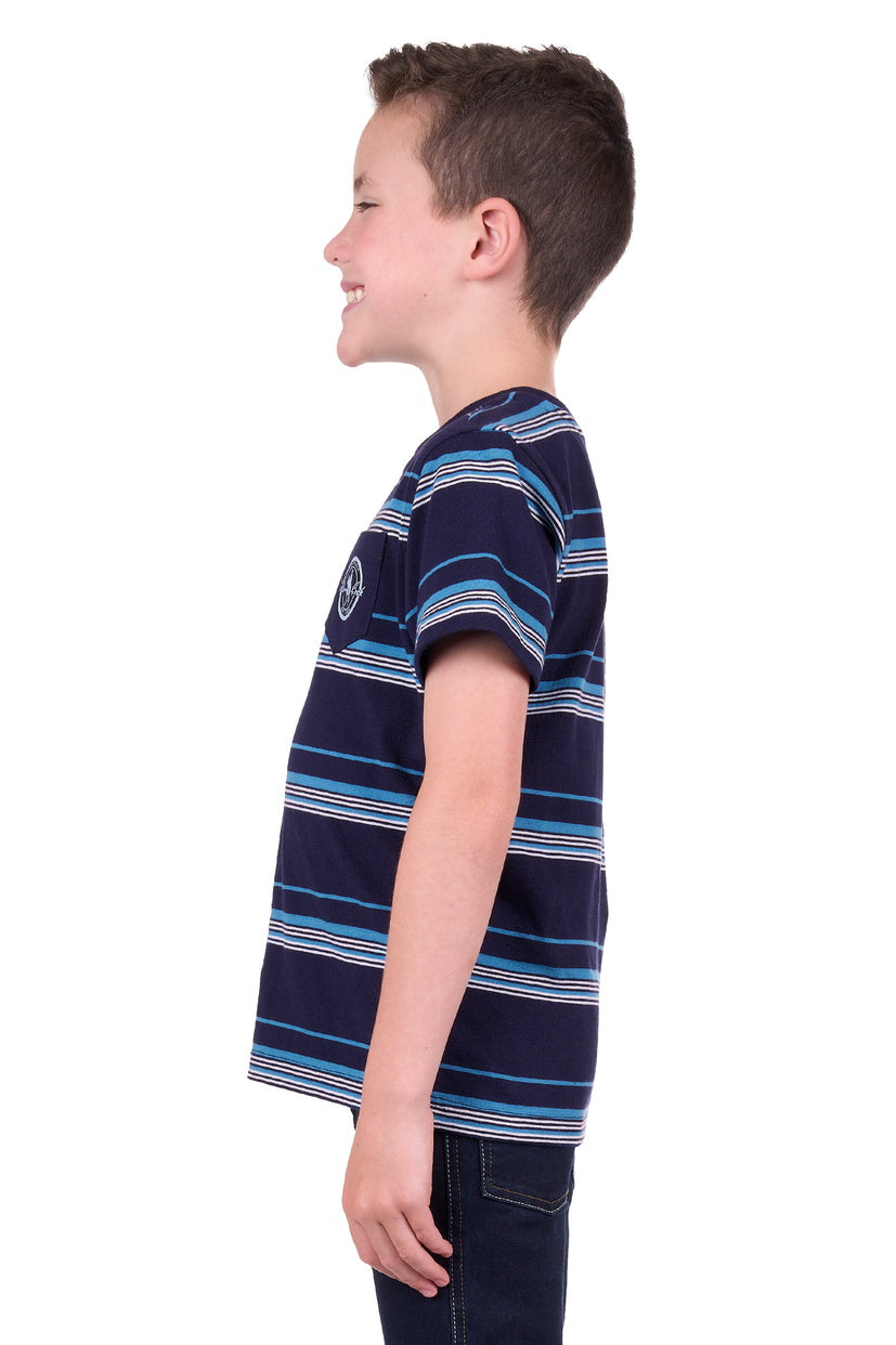 THOMAS COOK BOYS SHAUN 1PKT  S/S TEE (NAVY/BLUE)