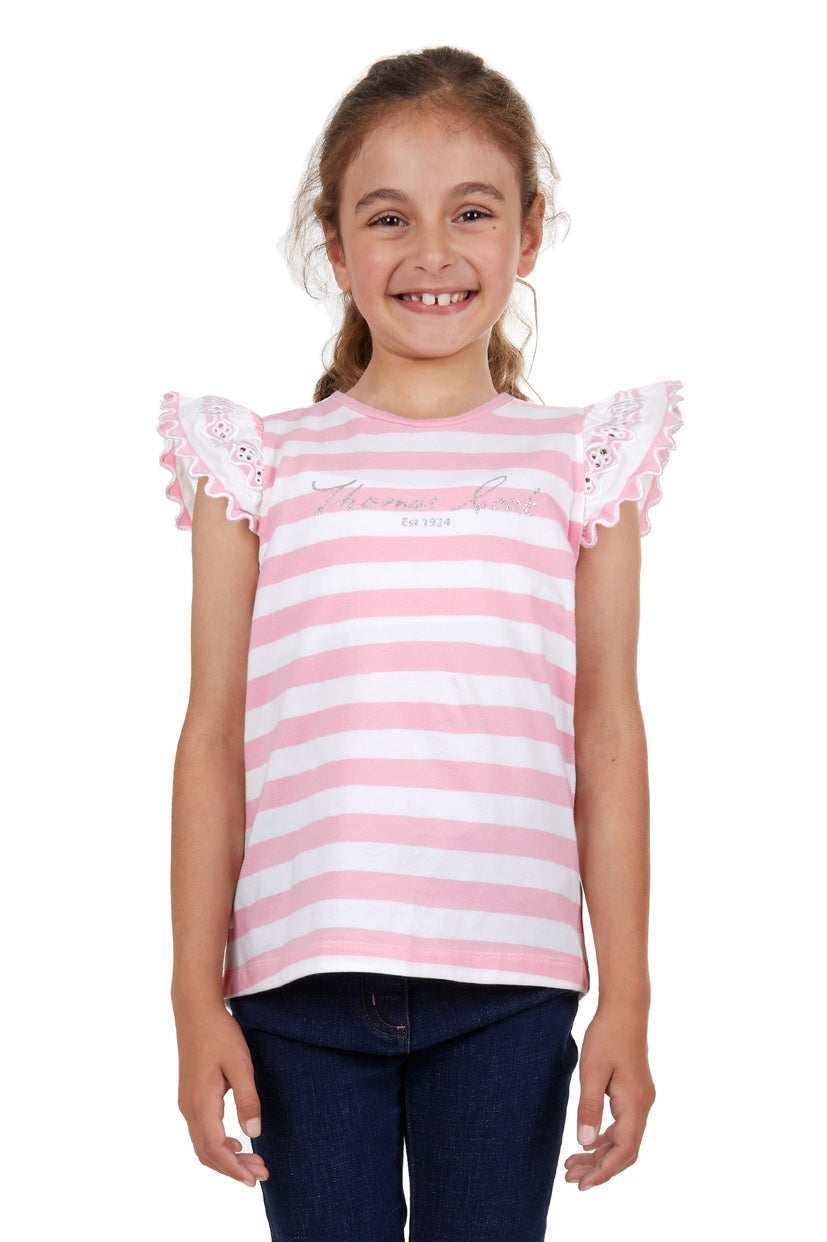 THOMAS COOK GIRLS EVA S/S TEE (PINK/WHITE)