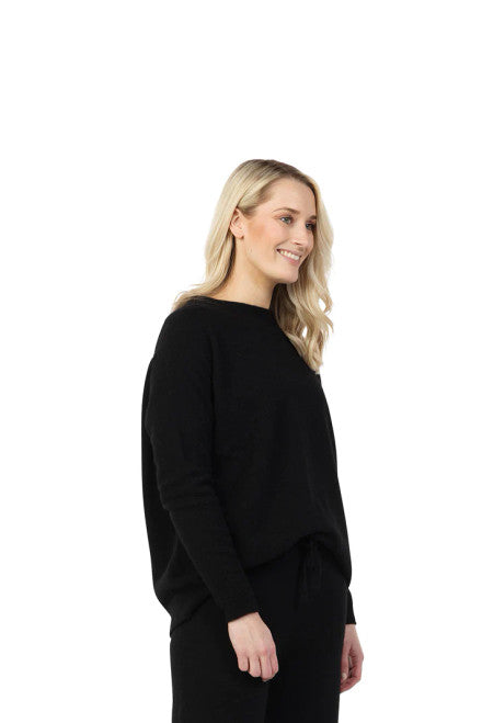 Native World Possum Merino Lounge Sweater - Black