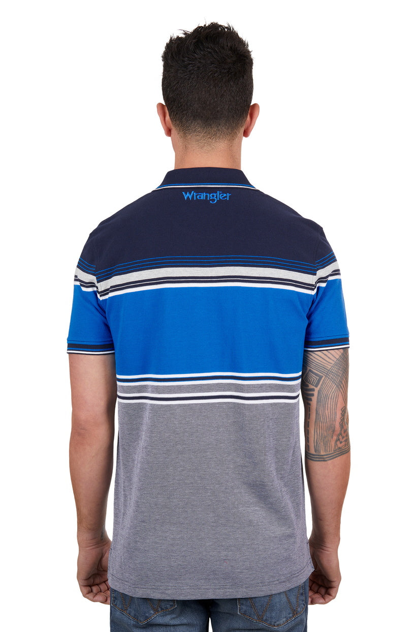 WRANGLER MENS JOEL S/S POLO (NAVY/ROYAL)