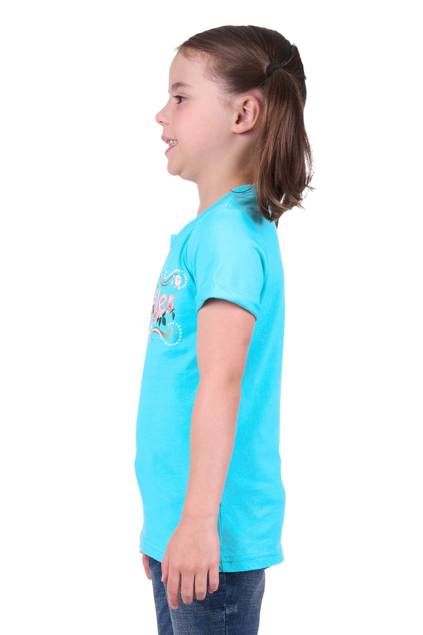 WRANGLER GIRLS PIPPA S/S TEE (AQUA)