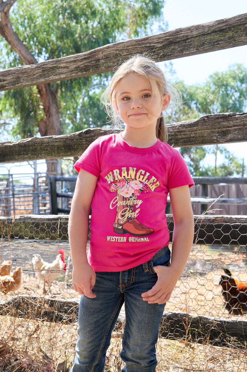 WRANGLER GIRLS PENNY S/S TEE (PINK)