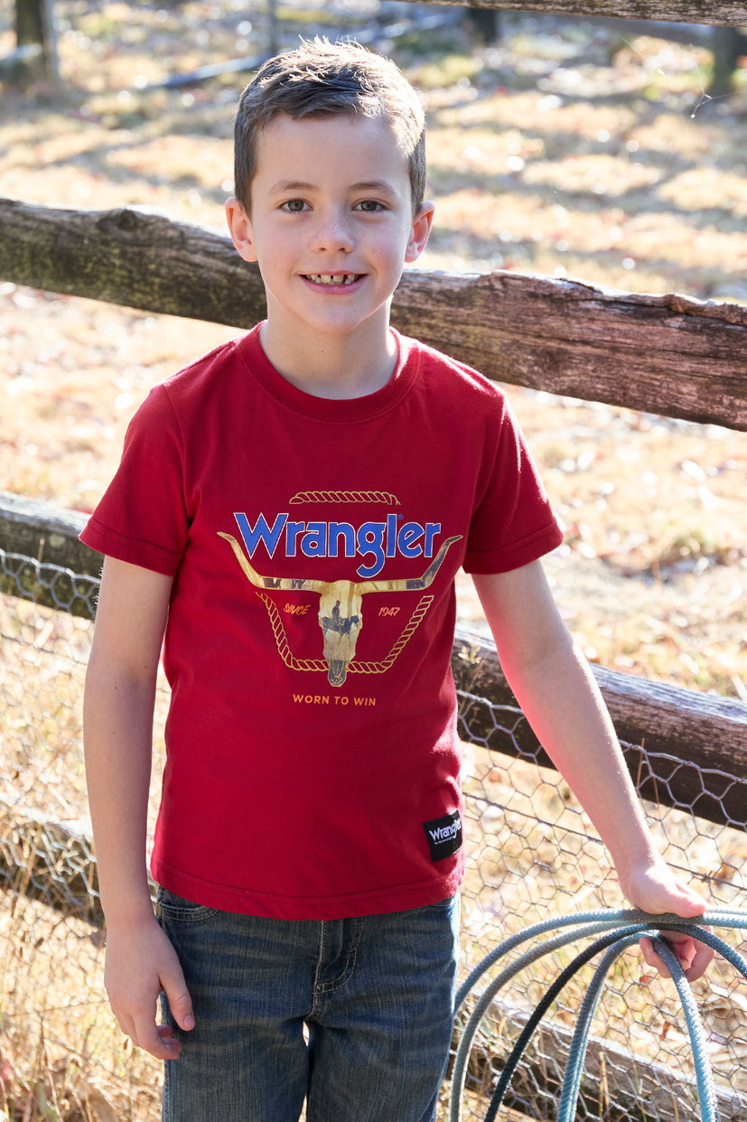 WRANGLER BOYS THEO S/S TEE (RED)