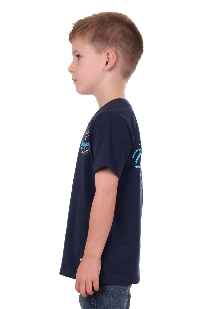 WRANGLER BOYS ZANE S/S TEE (NAVY)