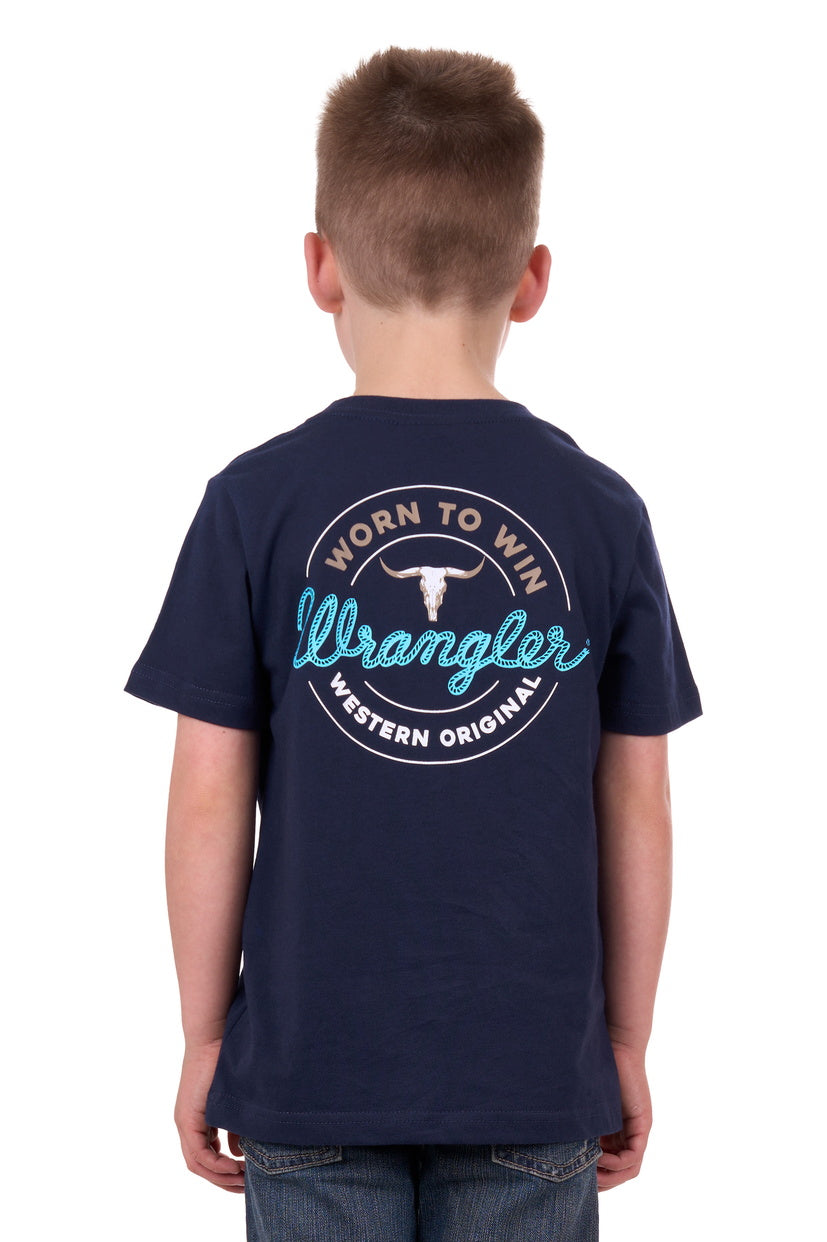 WRANGLER BOYS ZANE S/S TEE (NAVY)