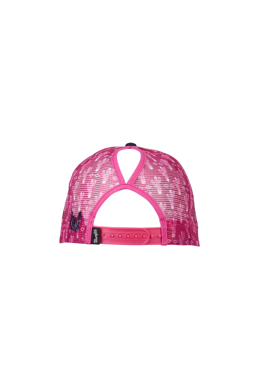 WRANGLER ELSA HP PONYTAIL TRUCKER CAP (NAVY/PINK)