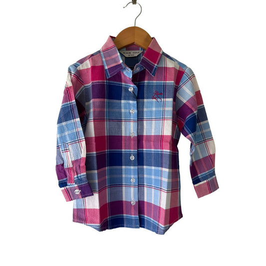 Black Colt Girls Jane Shirt - Blue Plaid