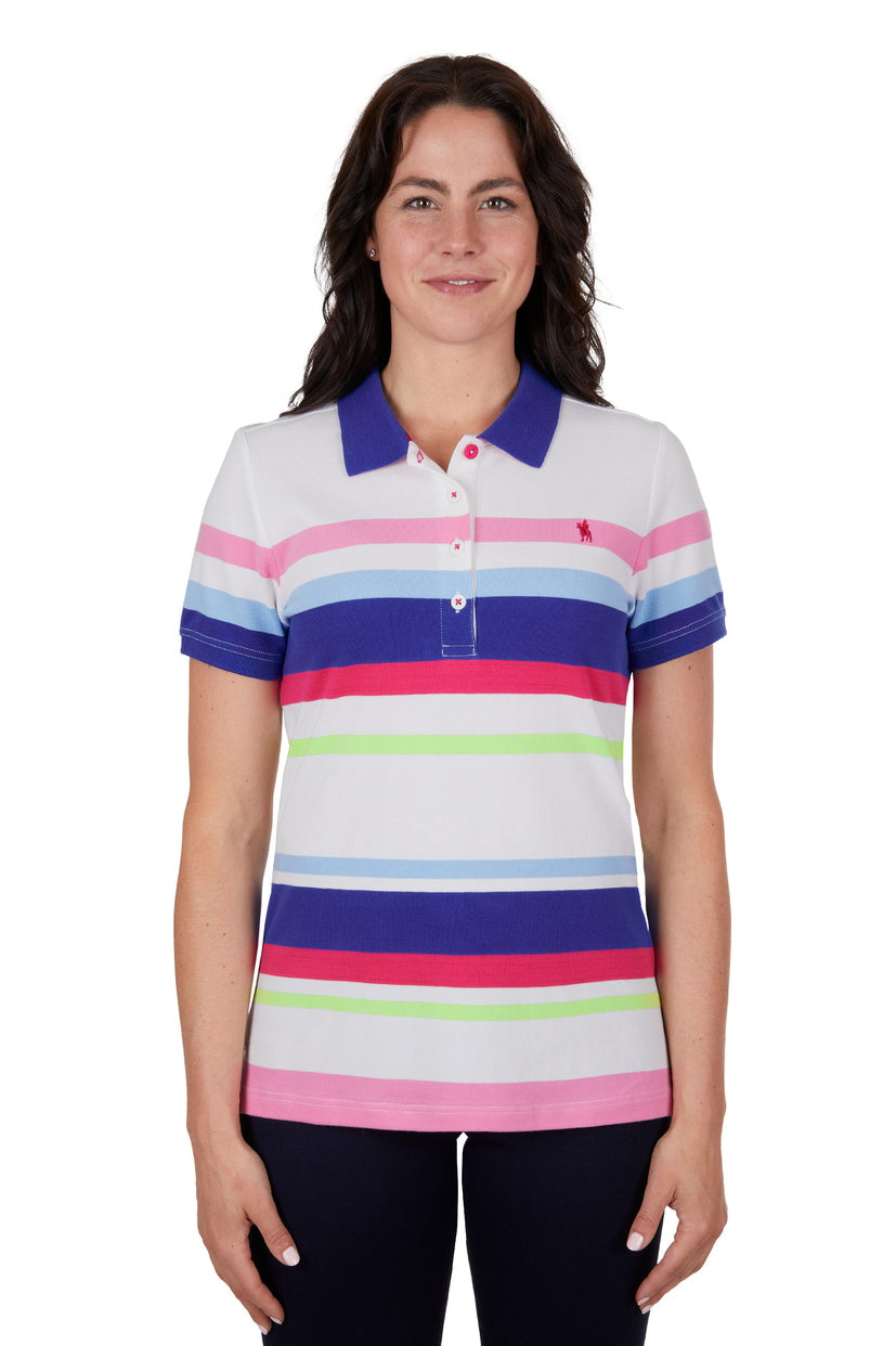 THOMAS COOK WOMENS PERRY SS POLO (WHITE/MULTI)