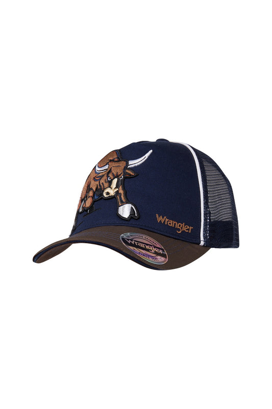 WRANGLER KIDS BRENDON TRUCKER CAP (DARK TAN/NAVY)