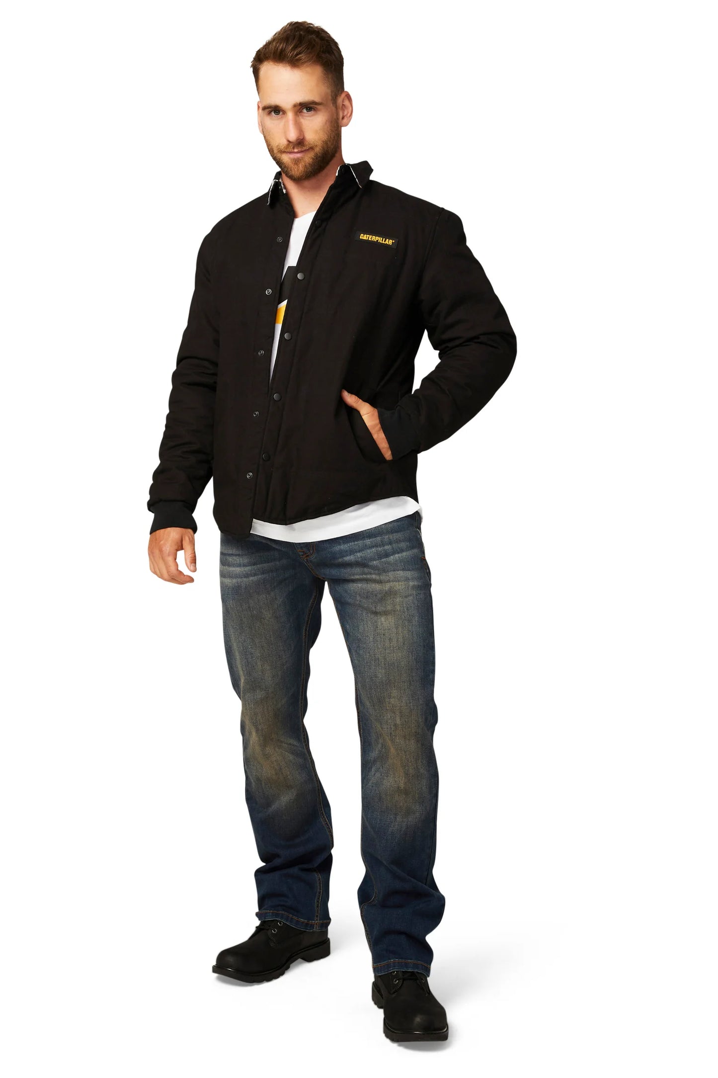 CAT MENS FOUNDATION OVERSHIRT (PITCH BLACK) - CLEARANCE