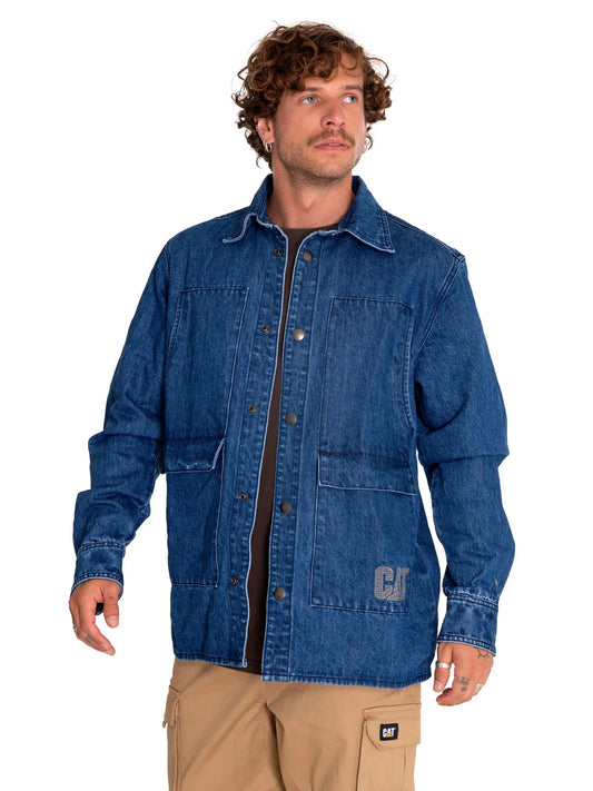 CAT MEN'S RIGID DENIM HEAVY OVERSHIRT (STANDARD STONE WASH)