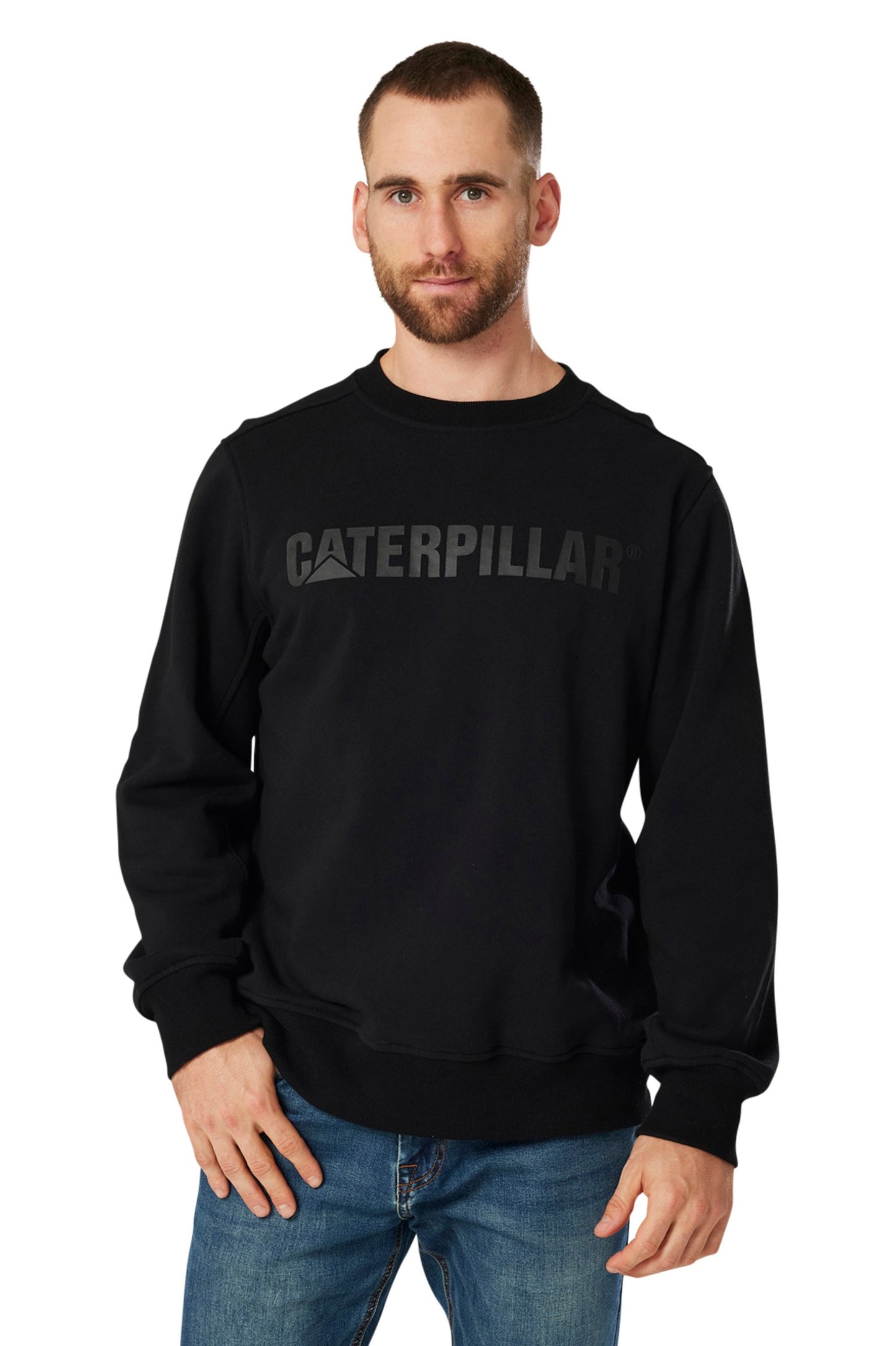 CATERPILLAR MEN'S CREWNECK SWEATSHIRT (PITCH BLACK / BLACK)