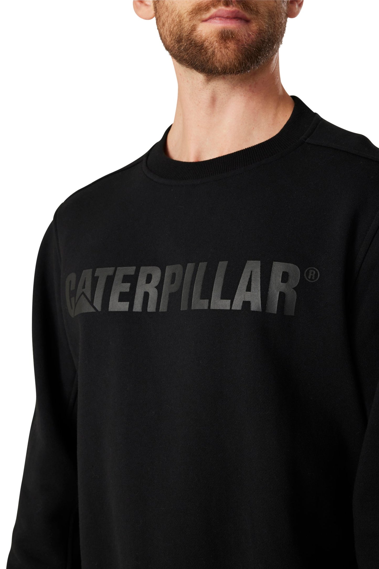 CATERPILLAR MEN'S CREWNECK SWEATSHIRT (PITCH BLACK / BLACK)