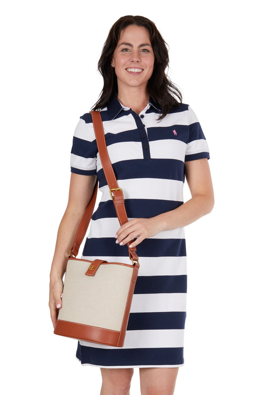 THOMAS COOK WOMENS BETH S/S POLO DRESS (NAVY/WHITE)