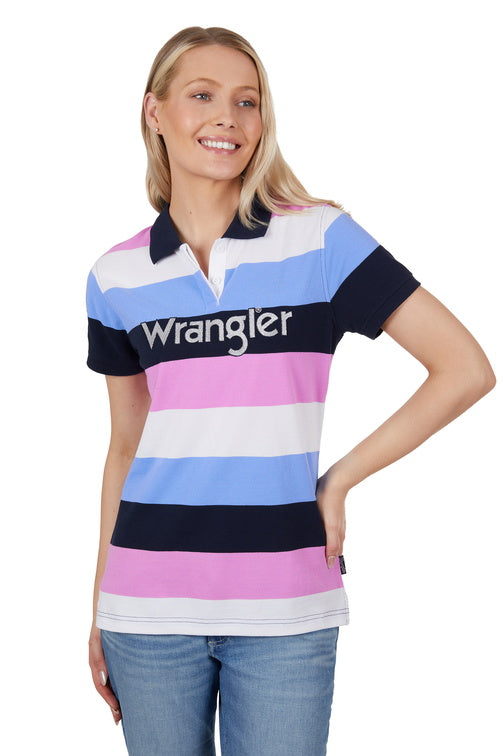 WRANGLER WOMENS MARTHA S/S POLO (MULTICOLOURED)