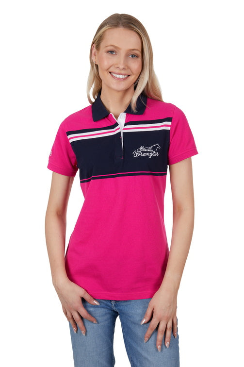 WRANGLER WOMENS KIERA S/S POLO (PINK)