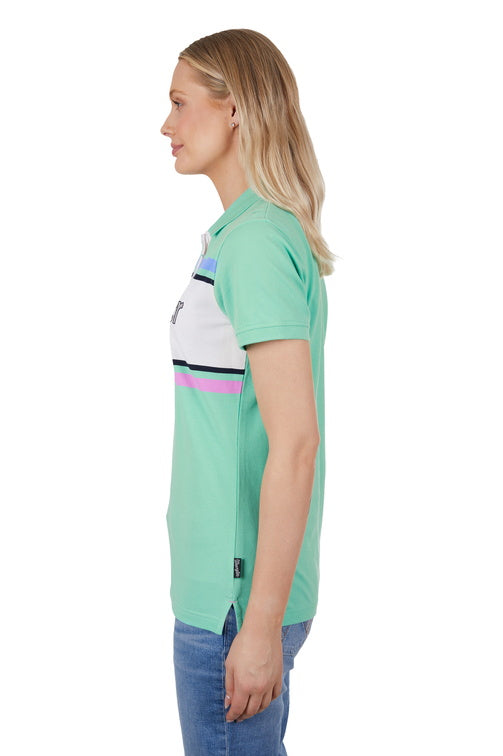 WRANGLER WOMENS JESS S/S POLO (GREEN)