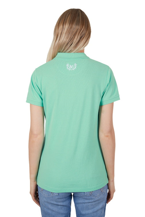 WRANGLER WOMENS JESS S/S POLO (GREEN)