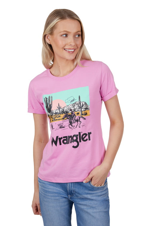 Wrangler Womens Tegan S/S Tee (Pink)