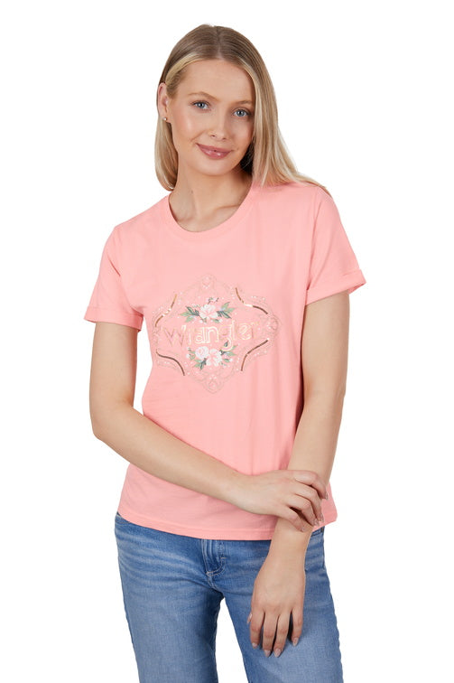 WRANGLER WOMENS DARCY S/S TEE (PEACH)