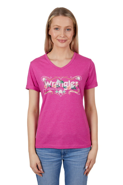 WRANGLER WOMENS ALICE S/S TEE (PINK MARLE)