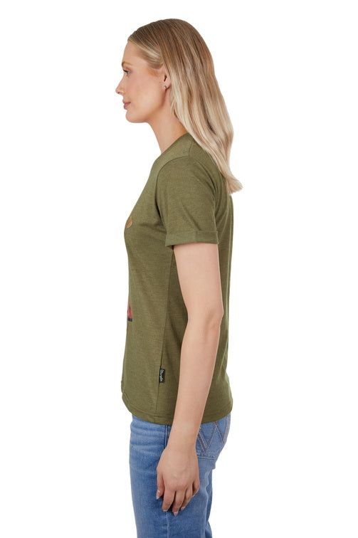 WRANGLER WOMENS MACY S/S TEE (KHAKI MARLE)