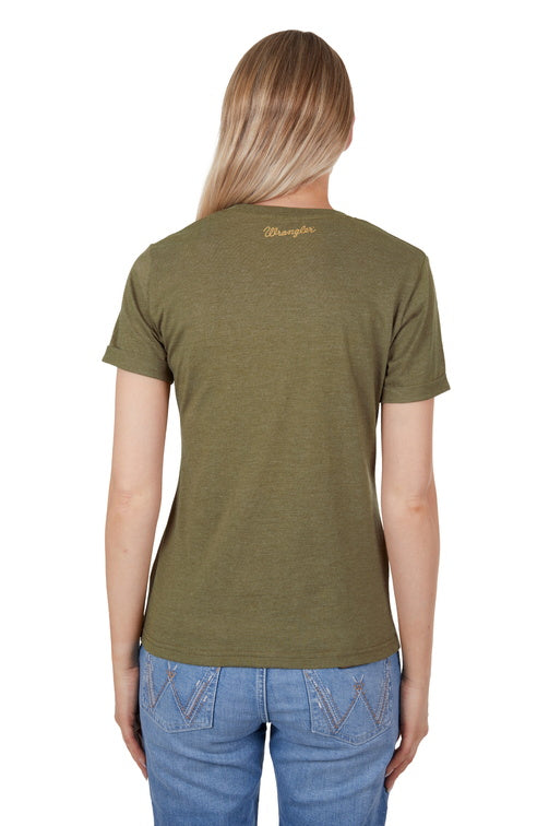 WRANGLER WOMENS MACY S/S TEE (KHAKI MARLE)