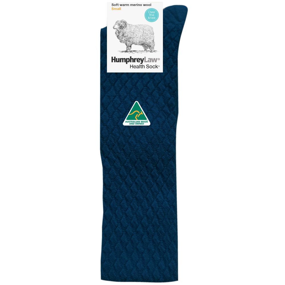 Humphrey Law 95% Fine Merino Wool Quilted  Over the Knee Ladies' Health Sock® Large