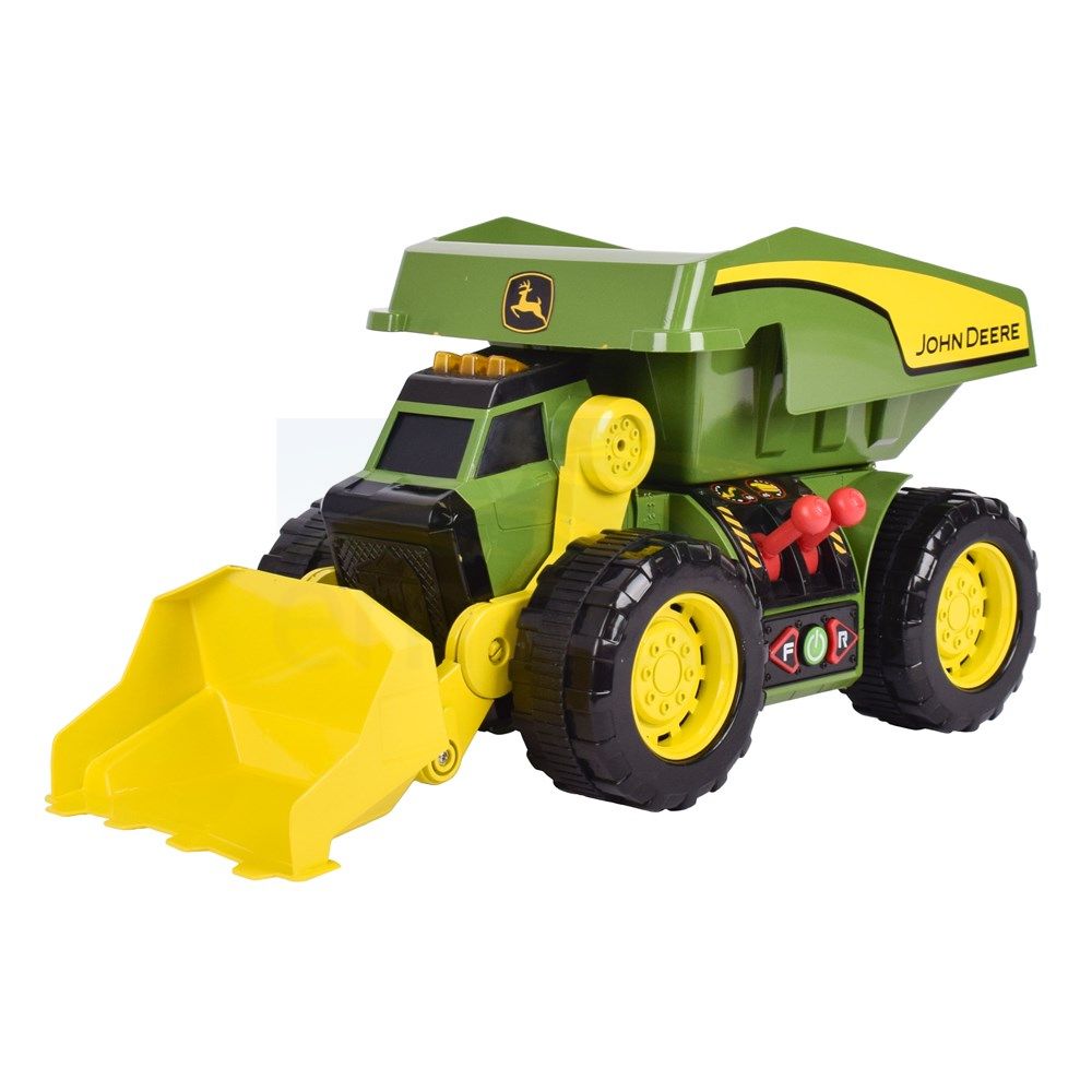 JOHN DEERE 46CM MOTORISED LIGHTS & SOUNDS 2-N-1 DIG & DUMP RIG 470273