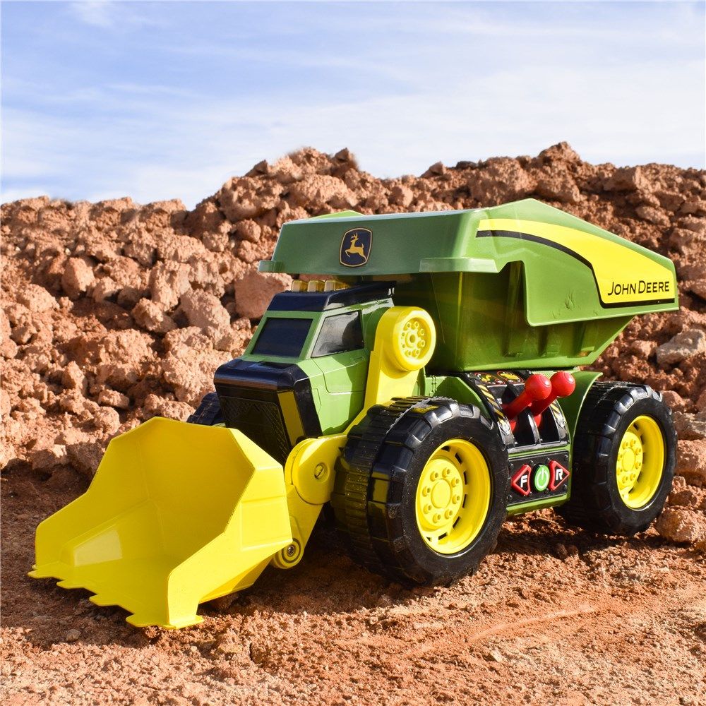 JOHN DEERE 46CM MOTORISED LIGHTS & SOUNDS 2-N-1 DIG & DUMP RIG 470273