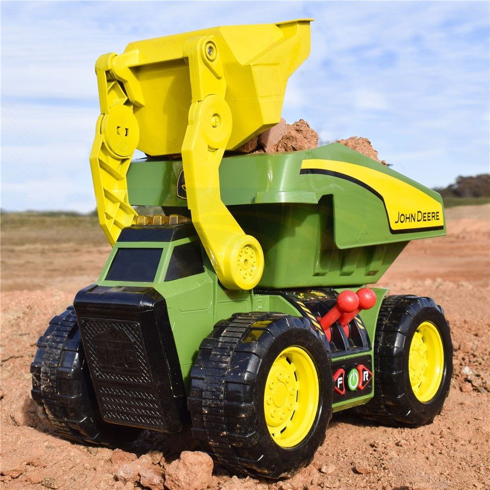 JOHN DEERE 46CM MOTORISED LIGHTS & SOUNDS 2-N-1 DIG & DUMP RIG 470273