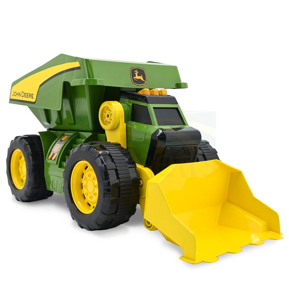 JOHN DEERE 46CM MOTORISED LIGHTS & SOUNDS 2-N-1 DIG & DUMP RIG 470273