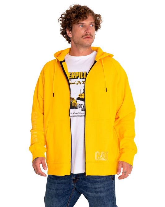 CAT Fleece Logo Full Zip Hoodie (Yellow)