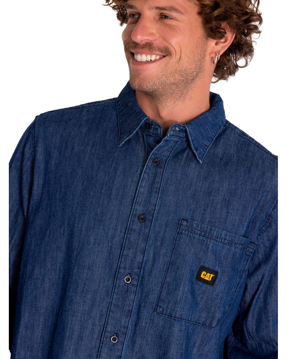 CAT Men's Denim Long Sleeve Shirt (Standard Stonewash)