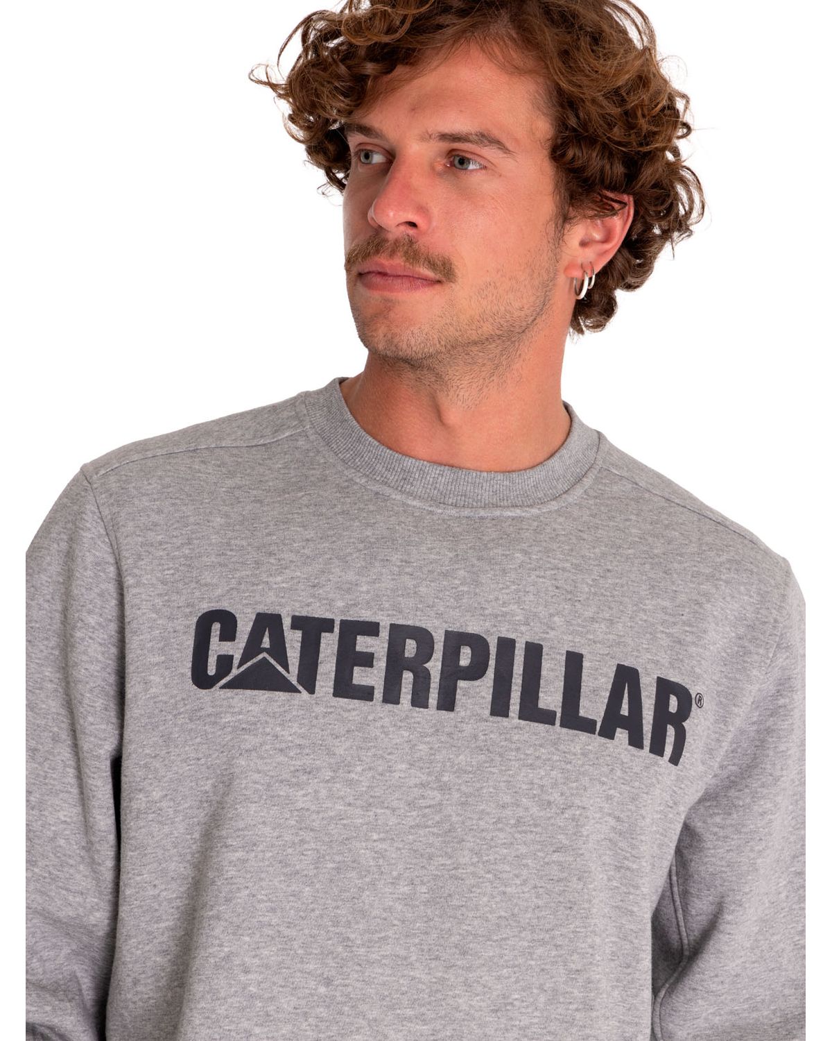 CAT Unisex Casual Logo Crewneck Sweatshirt - Grey