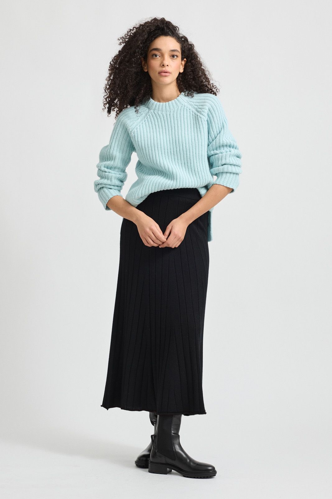 Tooralie Women's Chunky Rib Jumper - Glacial Blue