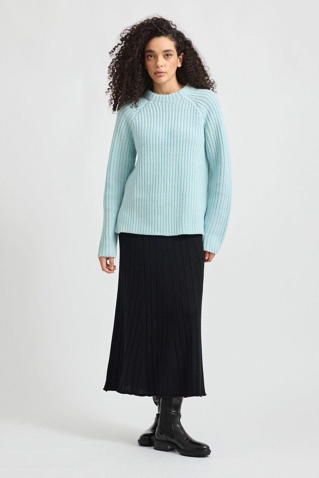 Tooralie Women's Chunky Rib Jumper - Glacial Blue