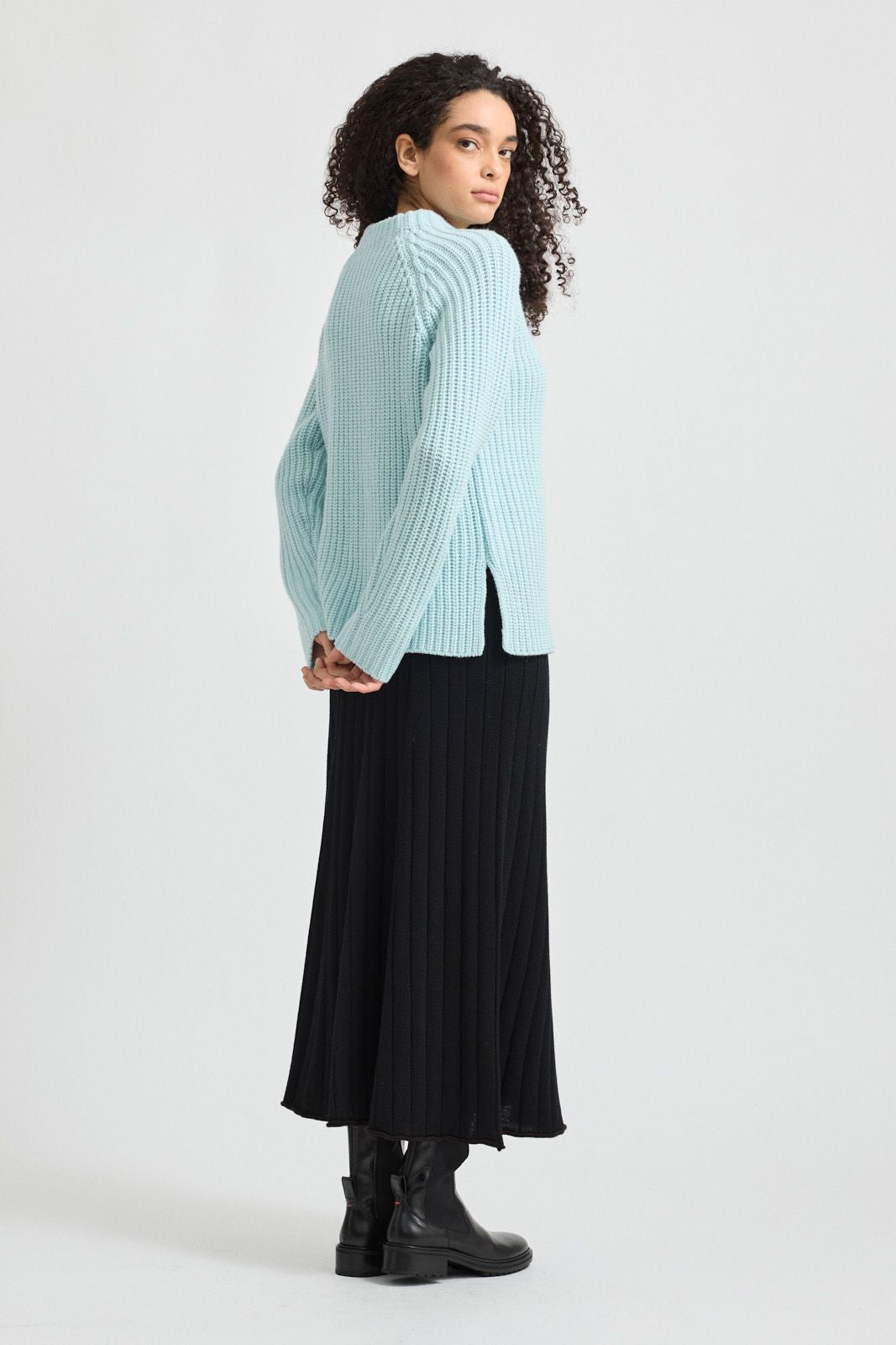 Tooralie Women's Chunky Rib Jumper - Glacial Blue