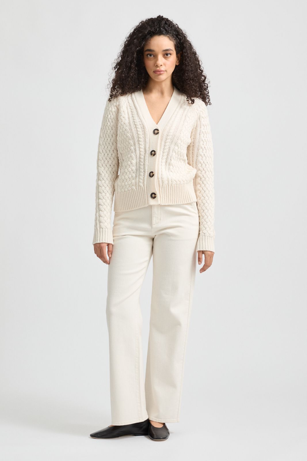 Tooralie Women's Cable Cardigan - Ivory