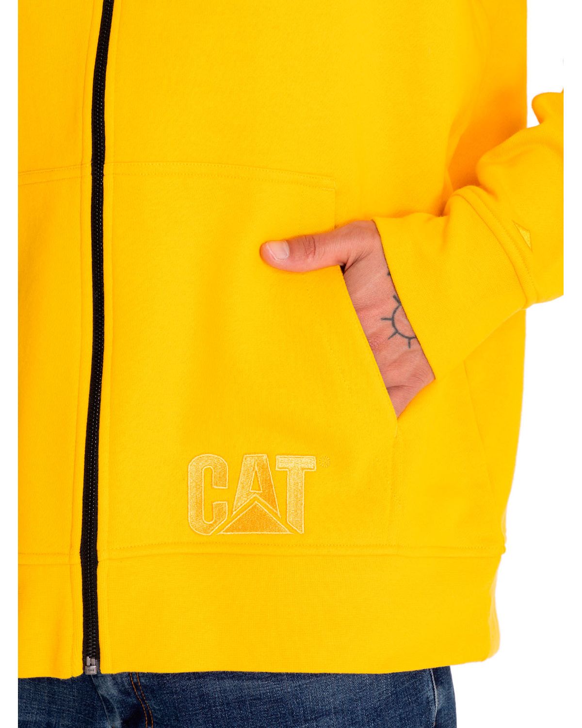 CAT Fleece Logo Full Zip Hoodie (Yellow)