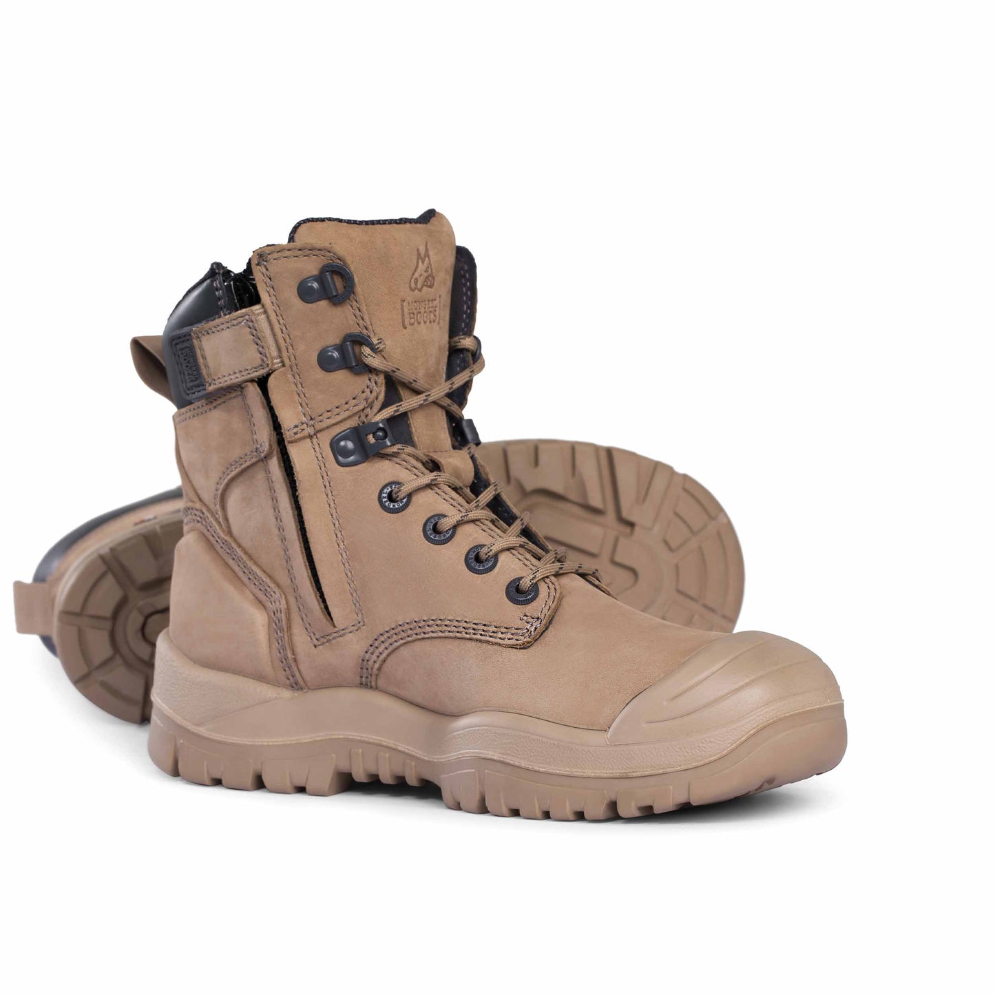 MONGREL HIGH LEG ZIPSIDER BOOT W/ SCUFF CAP STONE